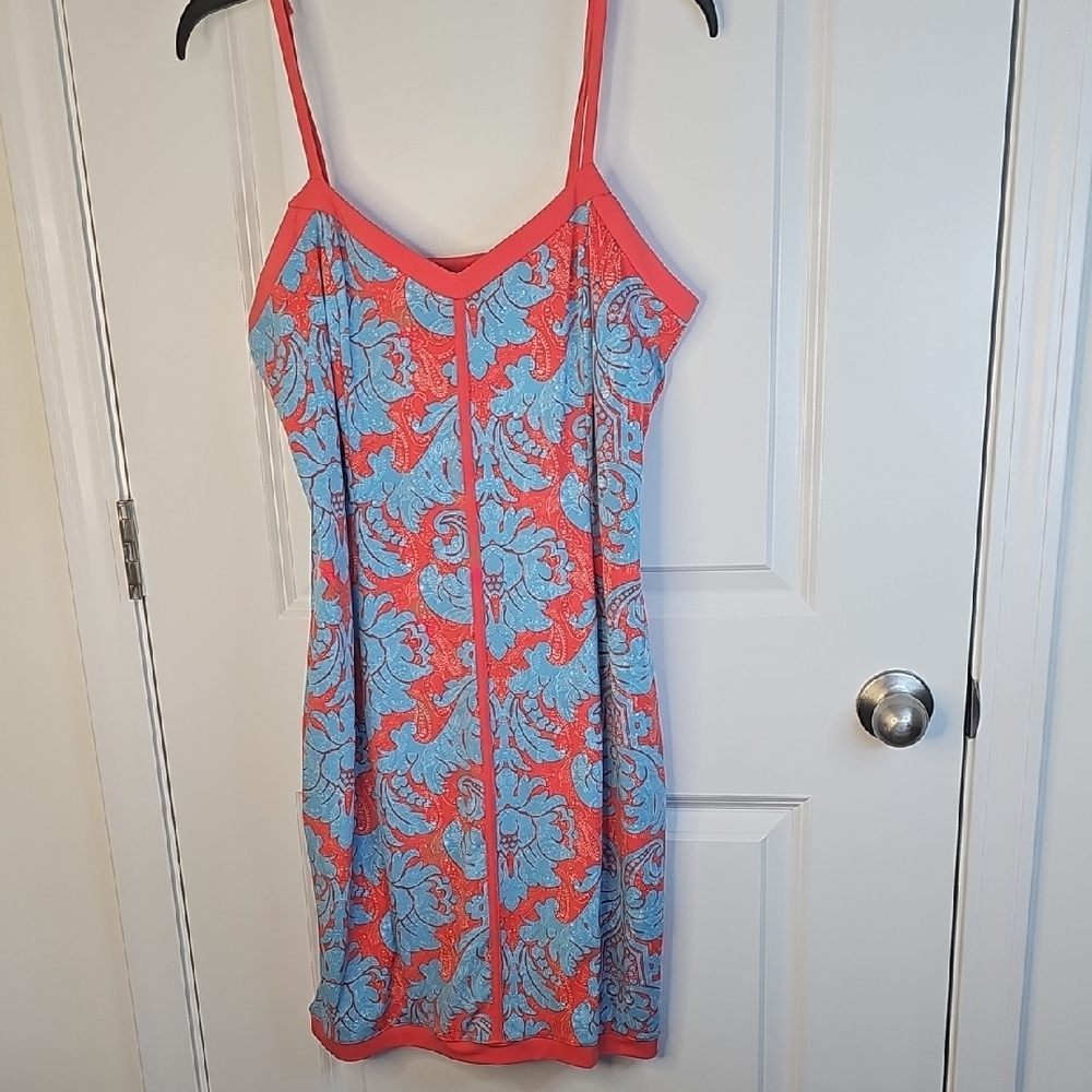 Nicole Vibrant Blue and‎ Orange Dress